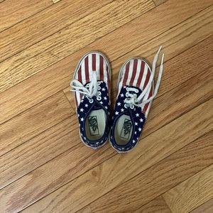 Kid’s American Flag Vans Size 12